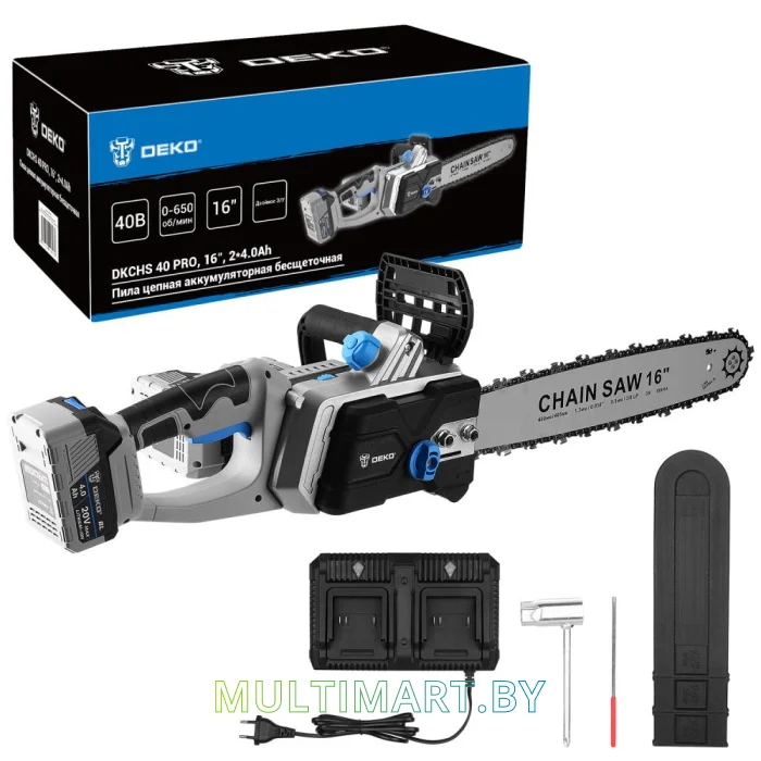 Аккумуляторная пила Deko DKCHS 40 PRO 083-2002 (с 2-мя АКБ)